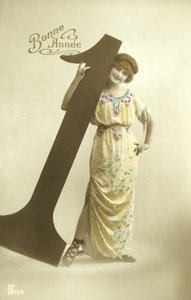 女の子とナンバーワンの年賀状 作： French Photographer